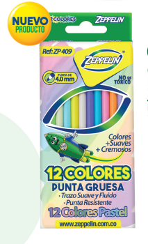 COLOR UNIPUNTA X12 PASTEL ZEPPELIN ZP409