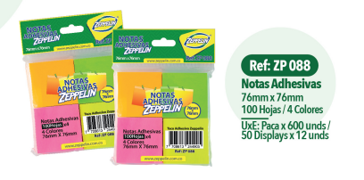 MEMO ADHESIVO MINI NEON ZEPPELIN