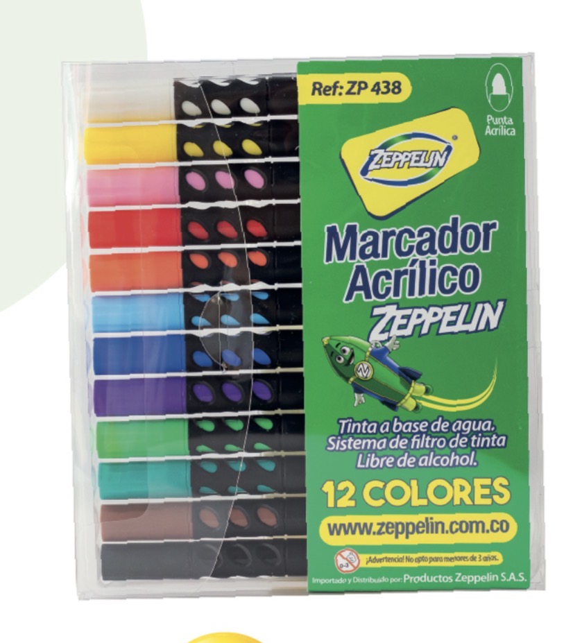 MARCADOR ACRÍLICO ZEPPELIN X12 ZP 438