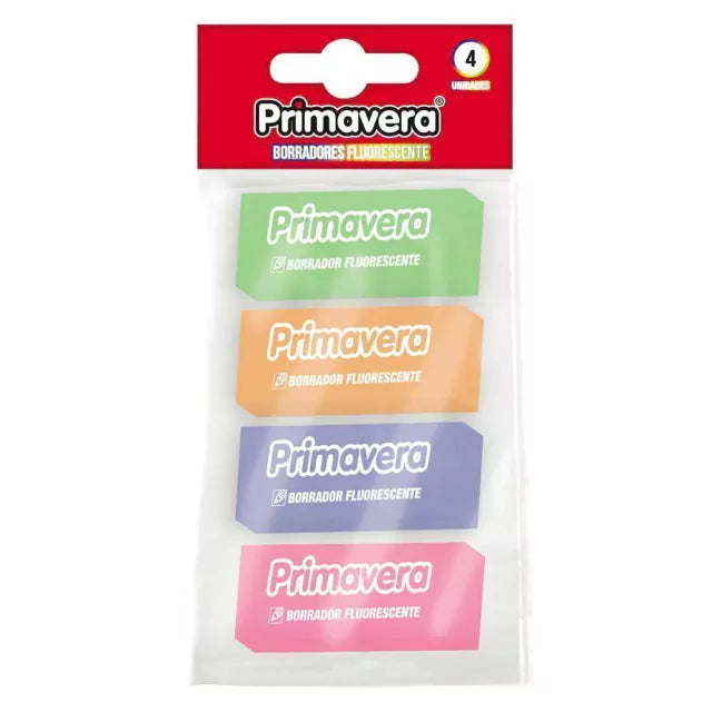 BORRADOR FLUORESCENTE X4 PRIMAVERA