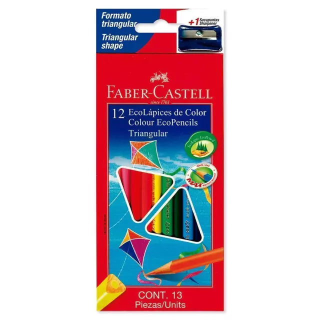 ECOLAPICES DE COLOR TRIANGULARES x12