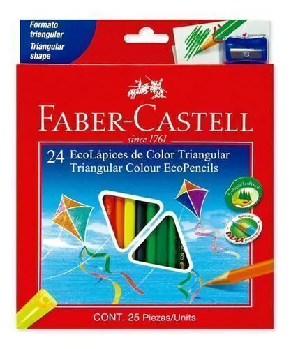 ECOLÁPICES DE COLOR TRIANGULAR x24