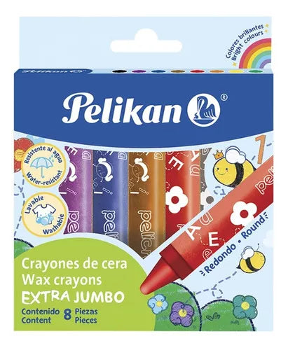 CRAYON PELIKAN EXTRAJUMBO X 8