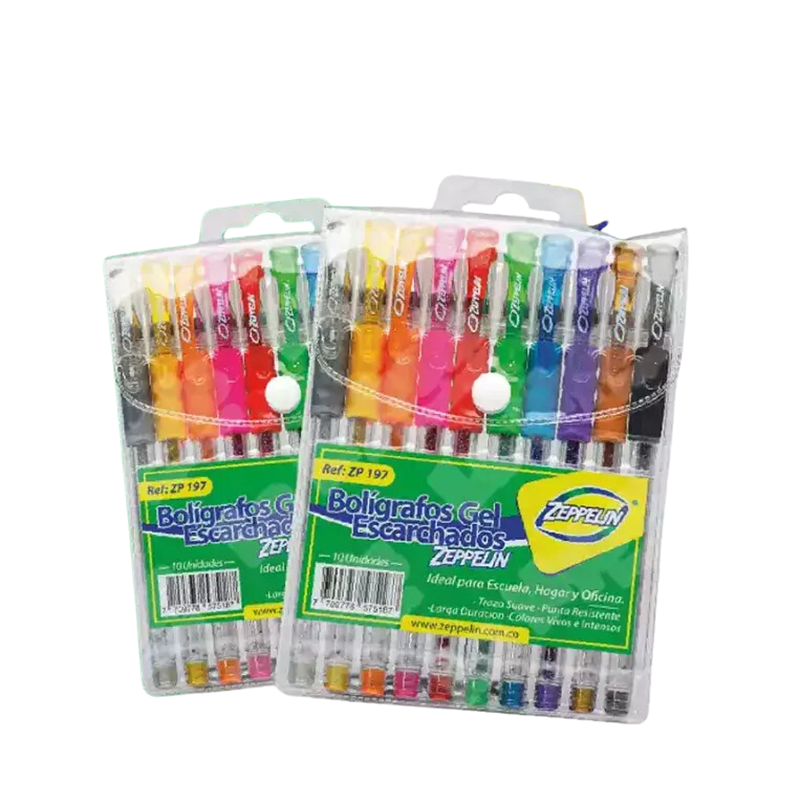 LAPICERO GEL ESCARCHADO X10 ZEPPELIN-OFFIE ZP-197