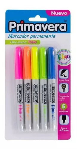MARCADORES PUNTA FINA NEON X5 PRIMAVERA