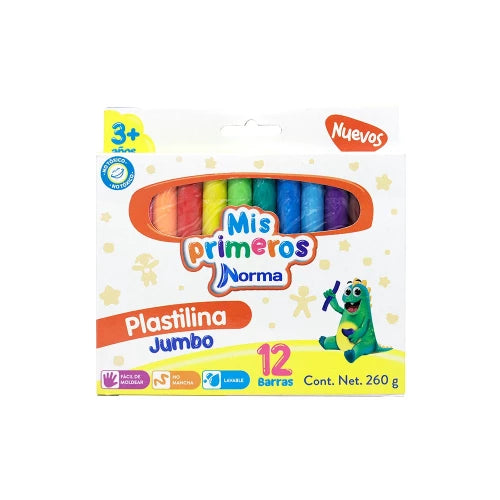 PLASTILINA JUMBO X12 NORMA