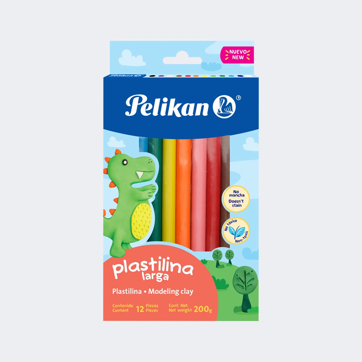 PLASTILINA LARGA X 12-10 PELIKAN