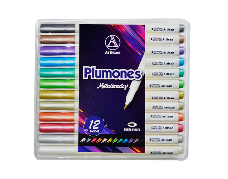 PLUMON PUNTA PINCEL METALIZADO ARTISAN X12
