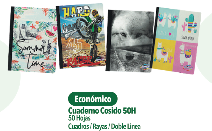 CUADERNO COSIDO 50 HOJAS ECONOMICO