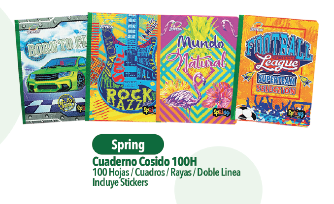 CUADERNO COSIDO 100 HOJAS ECONOMICO CON STICKERS