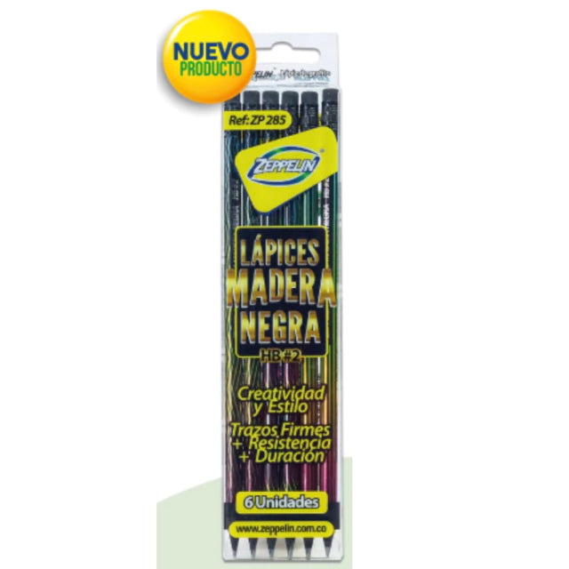 LAPIZ MADERA NEGRO ZEPPELIN X6