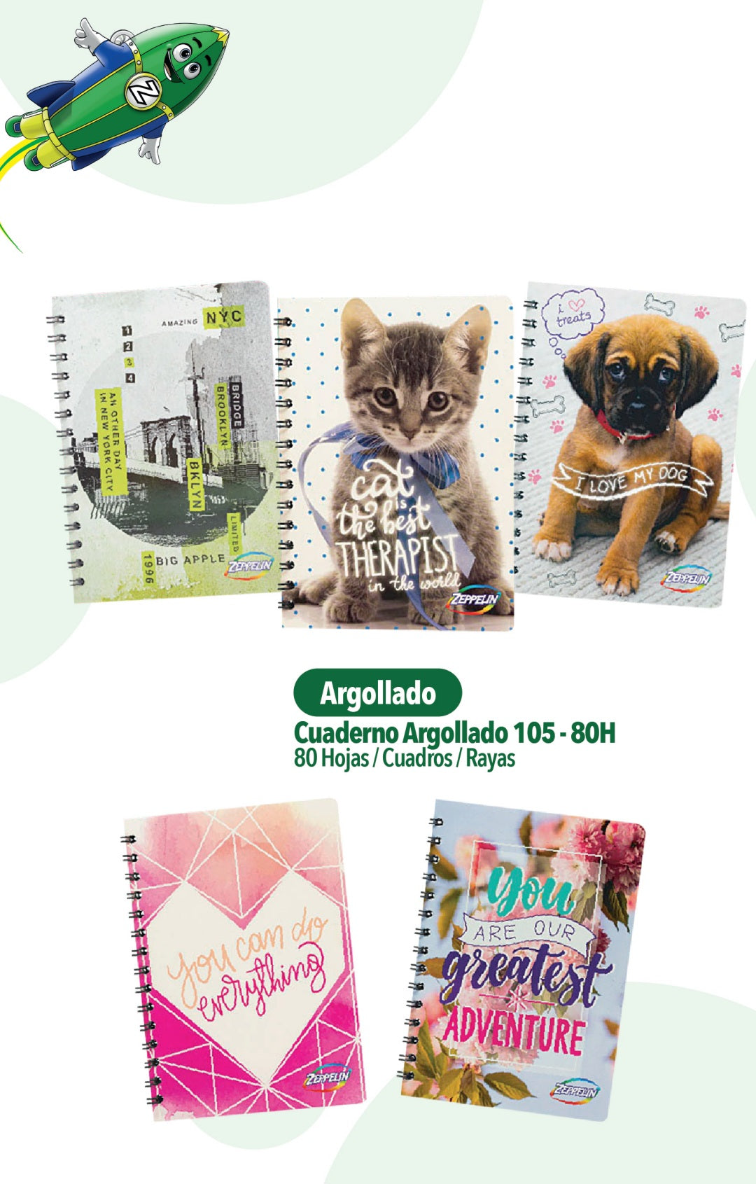 CUADERNO 1MAT 105 ARG ZEPPELIN - PAPPIER