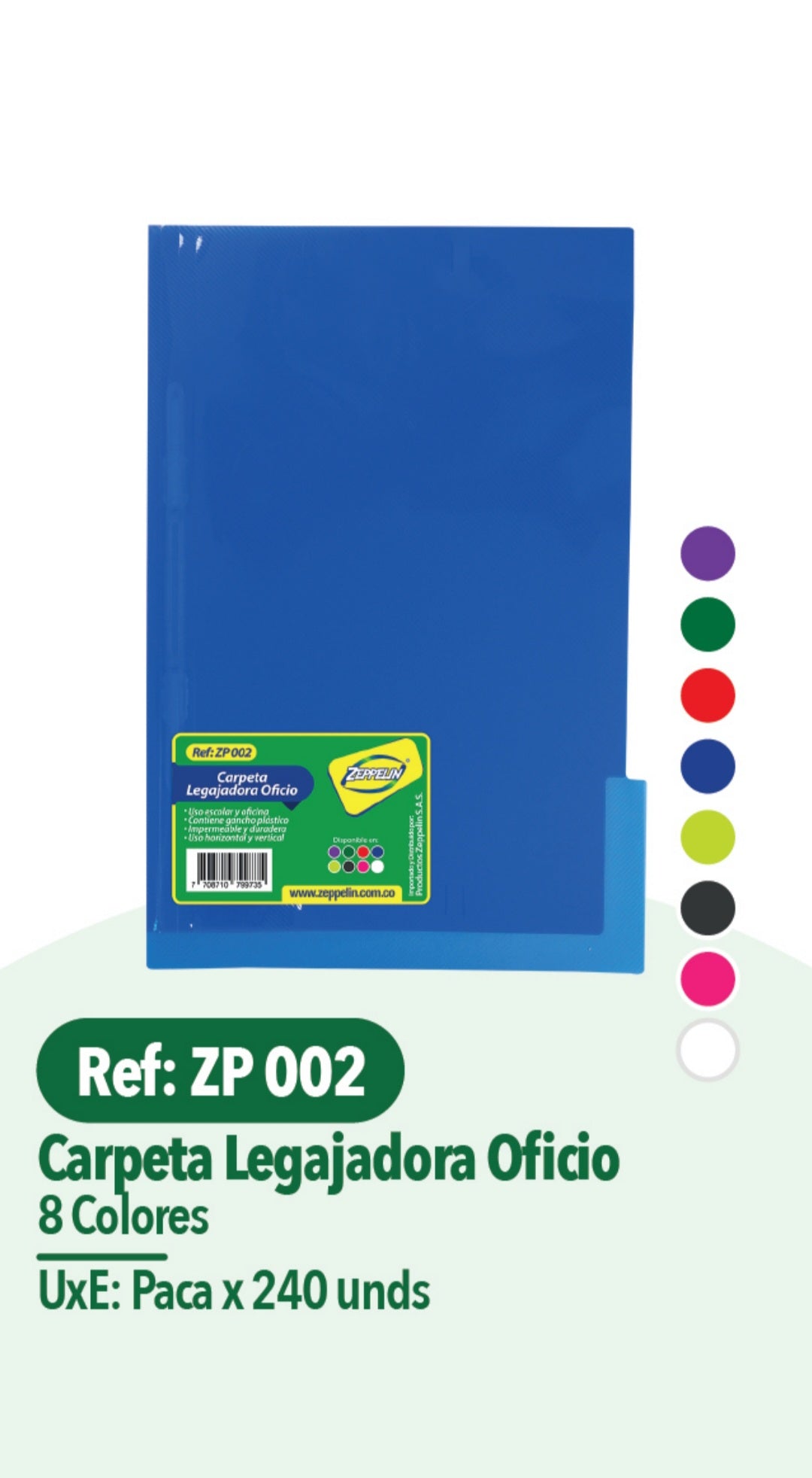 FOLDER PLASTICO OFICIO ZEPPELIN ZP002 - 809