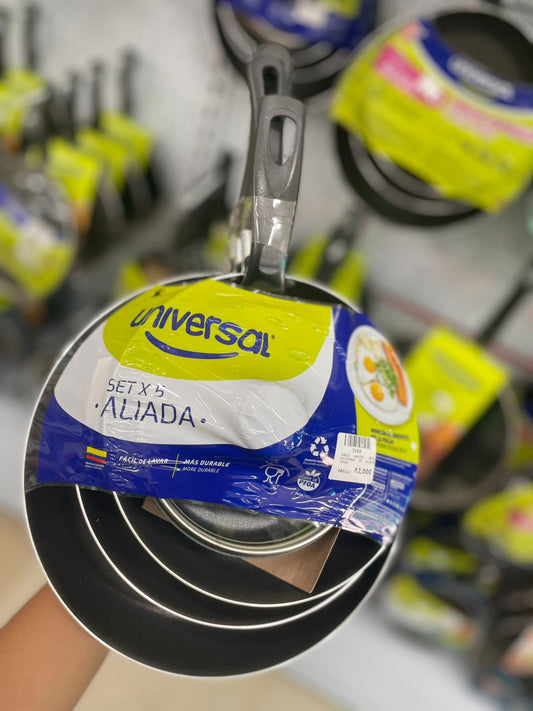 JUEGO SARTEN  UNIVERSAL X5 ALIADA 5PCS