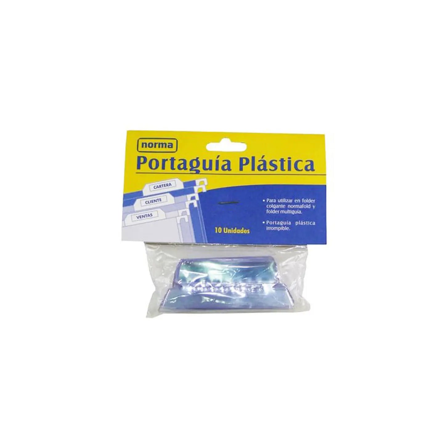 PORTAGUIA PLASTICA PARA FOLDER PAQX10