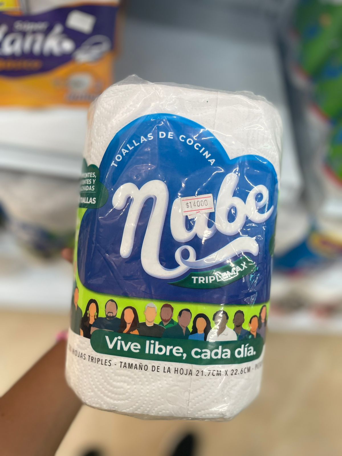 TOALLA COCINA NUBE TRIPLE HOJA X120
