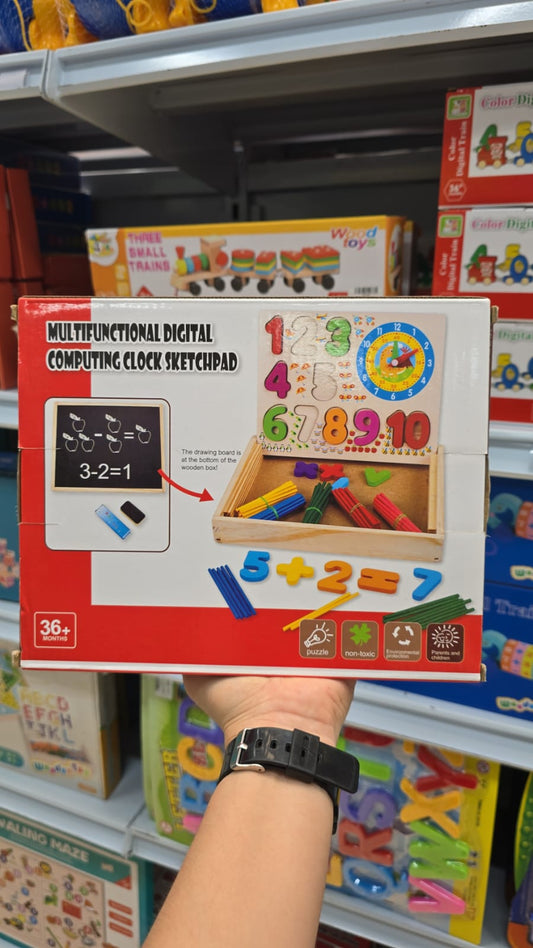 CAJA DIDACTICA CON FICHAS Y NUMEROS