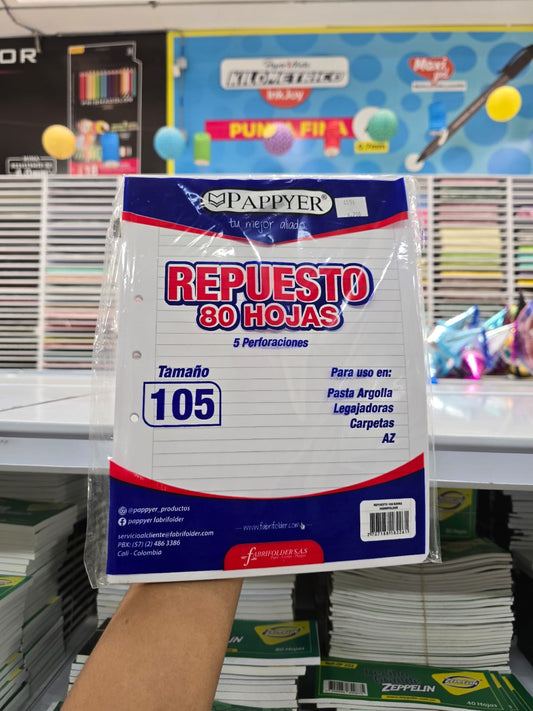 REPUESTO FOLDER 105 PAPIER