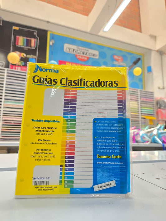 GUIA CLASIFICADORA DEL 1 AL 31 NORMA