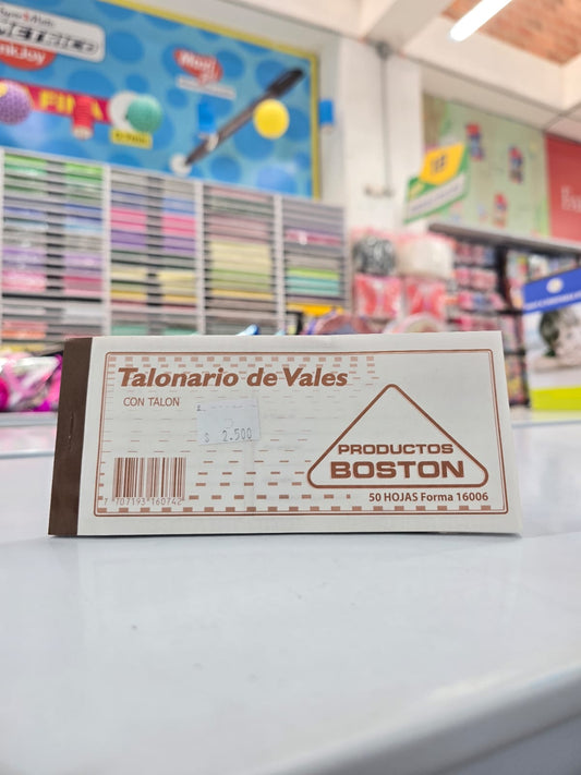 TALONARIO DE VALE BOSTON