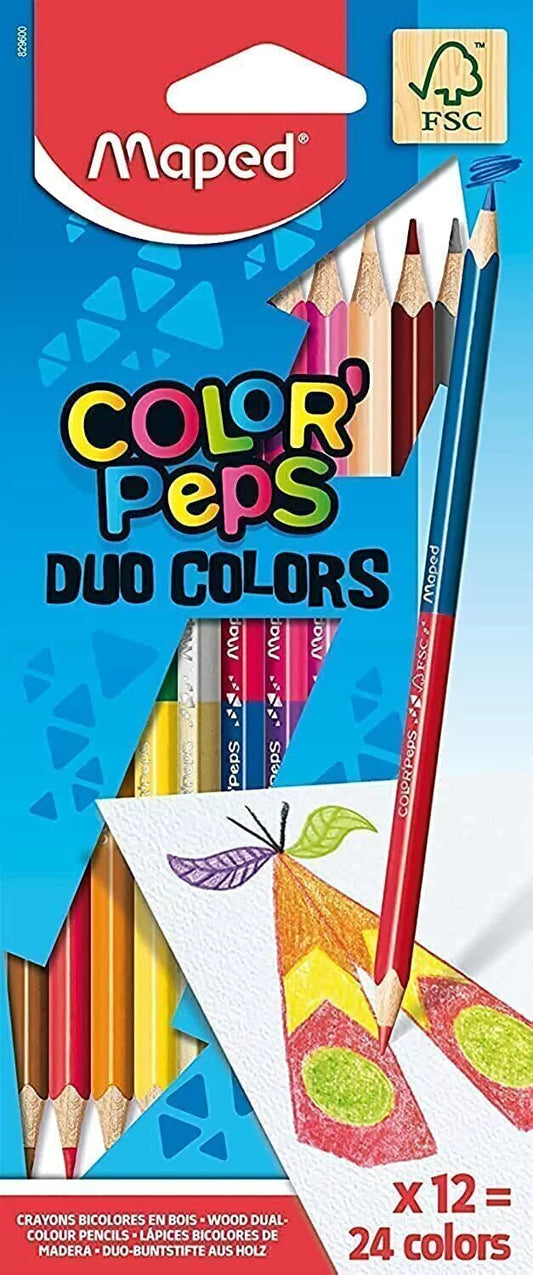 COLORES DOBLE PUNTA PEPS MAPED X 12