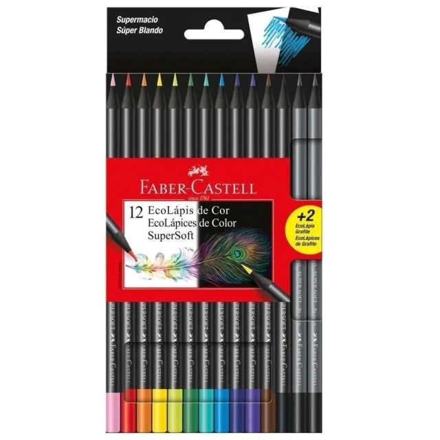 COLOR SUPERSOFT X 12 + 2 FABER CASTELL