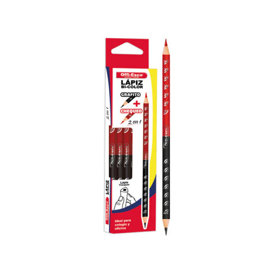 LAPIZ BICOLOR NEGRO-ROJO OFFIESCO OE-148