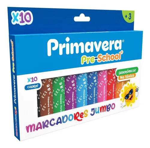 MARCADOR PRIMAVERA JUMBO X10 PRESCHOOL