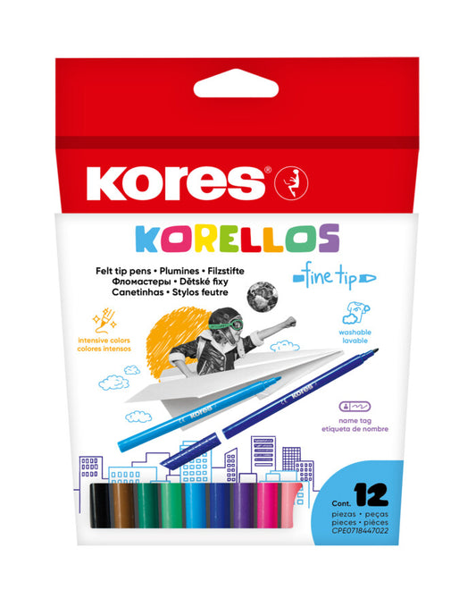 PLUMONES KORES X 12 DELGADO