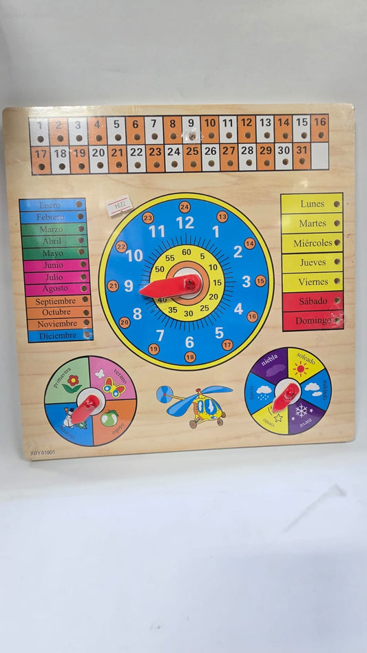 DIDÁCTICO RELÓJ MADERA