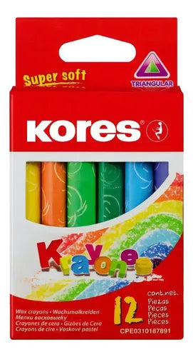 CRAYÓN DELGADO KORES X12 TRIANGULAR