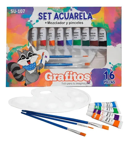 SET DE ACUARELA GRAFITO X 16 PC