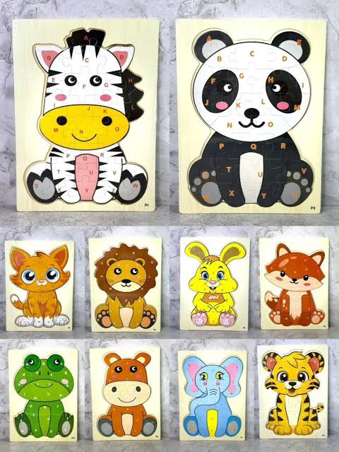 ROMPECABEZAS MADERA ABC DE ANIMALES A4  UND