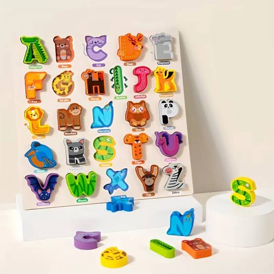 DIDÁCTICO TABLA ENCAJABLE NÚMEROS / LETRAS / ANIMALES