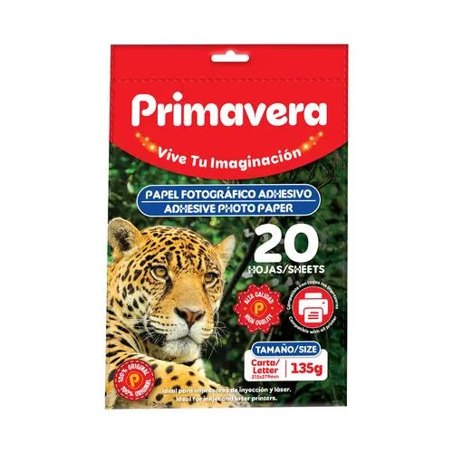 PAPEL FOTOGRÁFICO ADHESIVO 135 GRAMOS PQ X 20