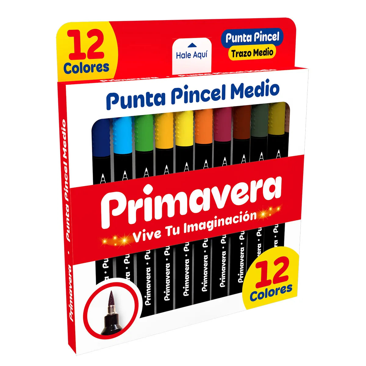 PLUMÓN PUNTA PINCEL PRIMAVERA X12