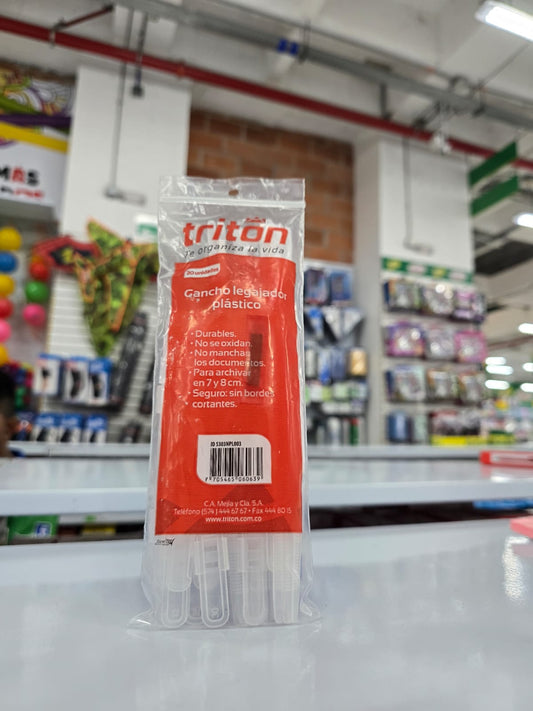 GANCHO LEGAJADOR PLASTICO TRITON BOLSA X 20 JUEG.