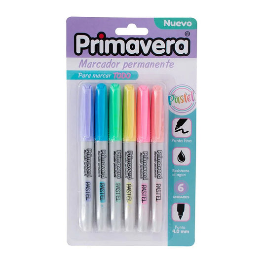 MARCADOR PER PASTEL X6 COLORES PRIMAVERA-019