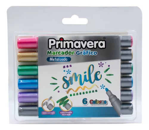 MARCADOR GRAFICO METALIZACO X6 PRIMAVERA