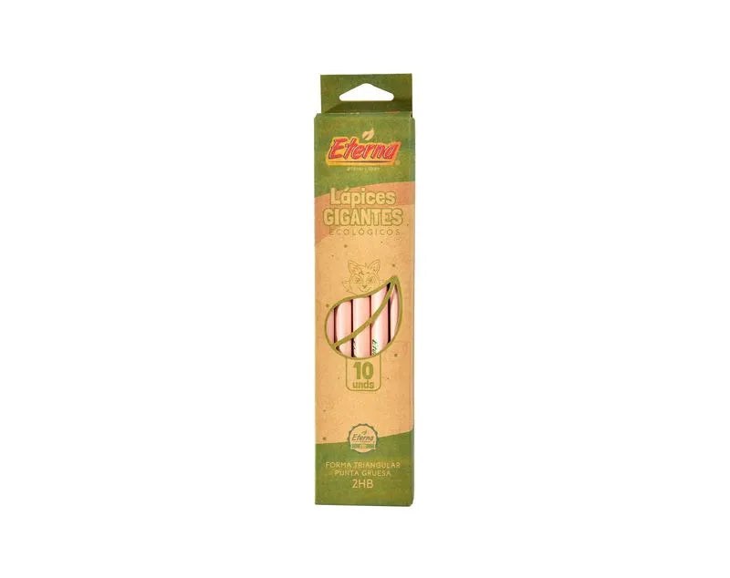 LAPIZ NEGRO TRIANGULAR NATURAL ETERNA CON BORRADOR