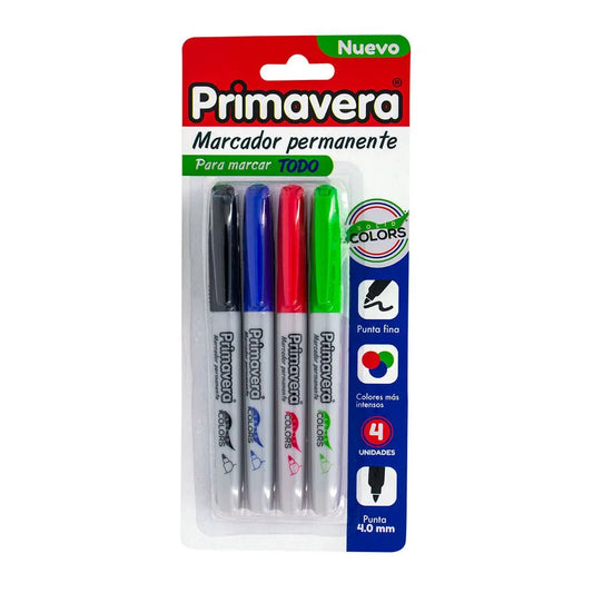 MARCADOR PERMANENTE X4 PRIMAVERA
