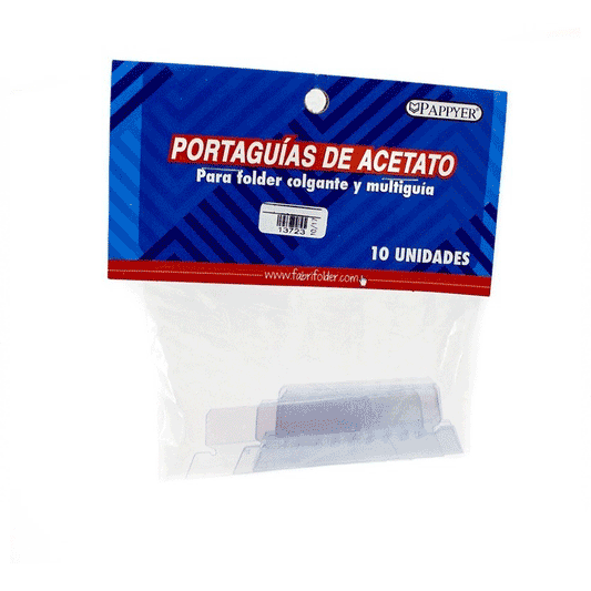 PORTAGUIA PLASTICA PARA FOLDER PAQX10