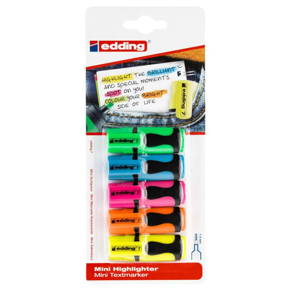 RESALTADOR MINI  X 5 EDDING E7/5