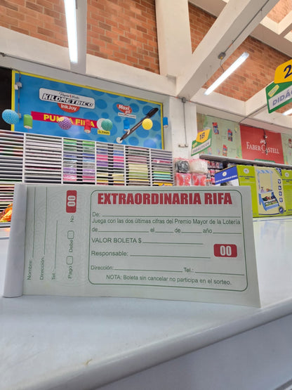 TALONARIO DE RIFA GRANDE BOND