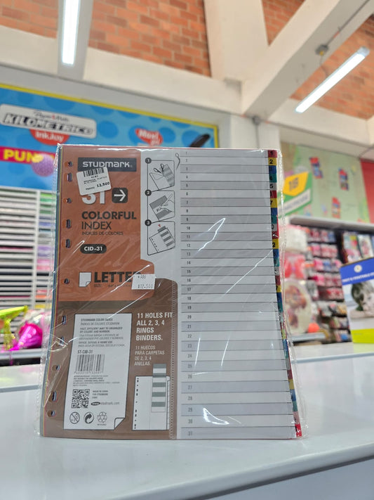 SEPARADOR PLASTICO 1 AL 31