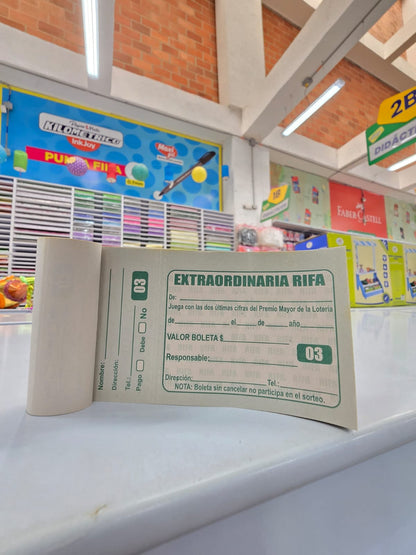 TALONARIO DE RIFA PEQUEÑA PERIODICO