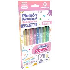 PLUMON PUNTA PINCEL PRIMAVERA FLOWER  X8 PASTEL