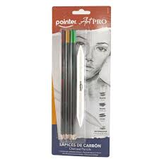LAPIZ CARBONCILLO X3 CON DIFUMINADOR POINTER