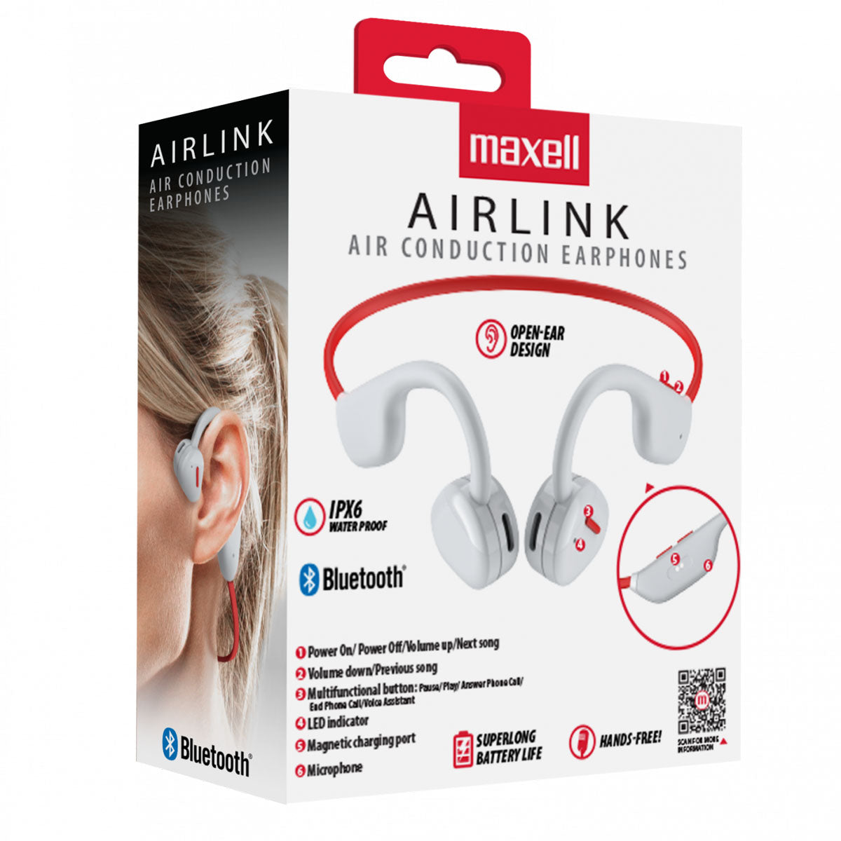 AUDIFONO AIRLINK MAXELL CONDUCTION BLACK