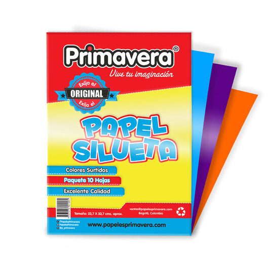PAPEL SILUETA 1/8 PRIMAVERA X10